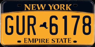 NY license plate GUR6178