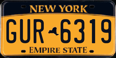 NY license plate GUR6319