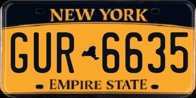 NY license plate GUR6635