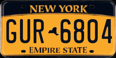 NY license plate GUR6804