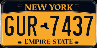 NY license plate GUR7437