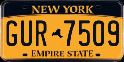 NY license plate GUR7509