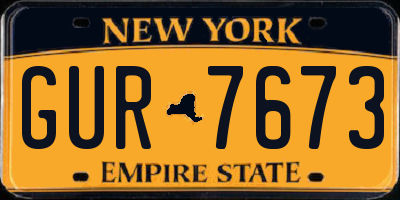 NY license plate GUR7673