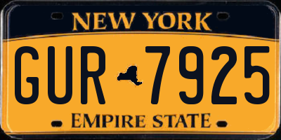 NY license plate GUR7925