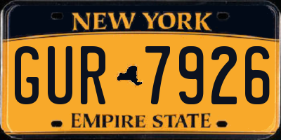 NY license plate GUR7926