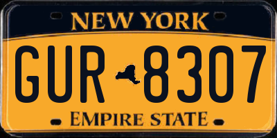 NY license plate GUR8307
