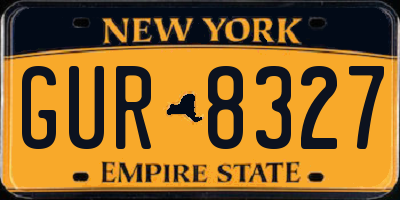 NY license plate GUR8327
