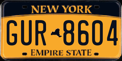 NY license plate GUR8604