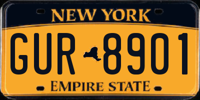 NY license plate GUR8901
