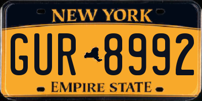 NY license plate GUR8992