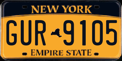 NY license plate GUR9105