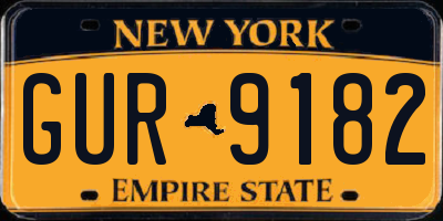 NY license plate GUR9182
