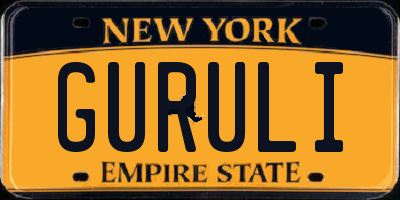 NY license plate GURULI