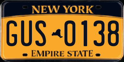 NY license plate GUS0138