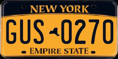 NY license plate GUS0270