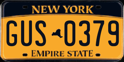 NY license plate GUS0379