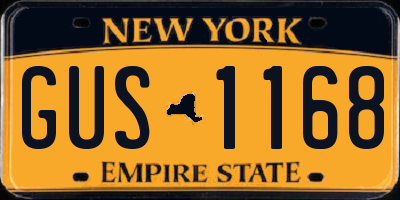 NY license plate GUS1168