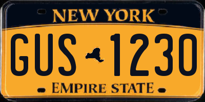 NY license plate GUS1230