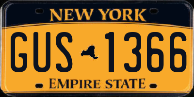 NY license plate GUS1366