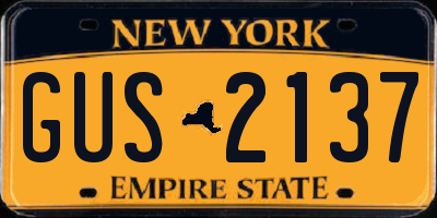 NY license plate GUS2137