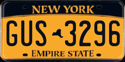 NY license plate GUS3296