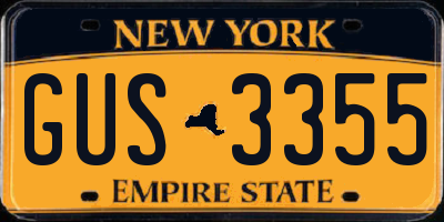 NY license plate GUS3355