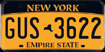 NY license plate GUS3622
