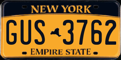 NY license plate GUS3762