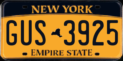 NY license plate GUS3925