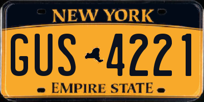 NY license plate GUS4221