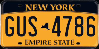 NY license plate GUS4786