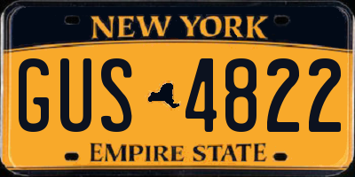 NY license plate GUS4822