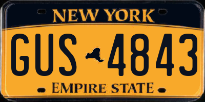 NY license plate GUS4843