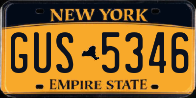 NY license plate GUS5346