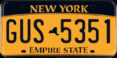 NY license plate GUS5351