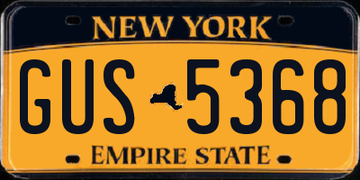 NY license plate GUS5368