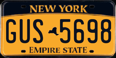 NY license plate GUS5698