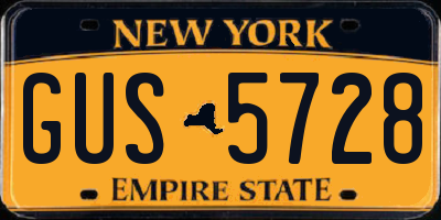 NY license plate GUS5728