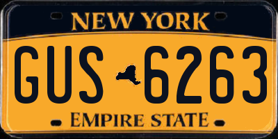 NY license plate GUS6263