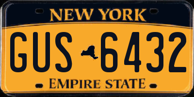 NY license plate GUS6432