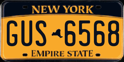 NY license plate GUS6568