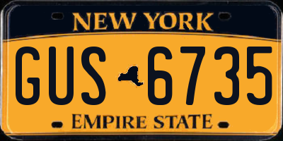 NY license plate GUS6735