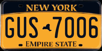 NY license plate GUS7006