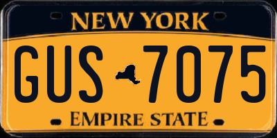 NY license plate GUS7075