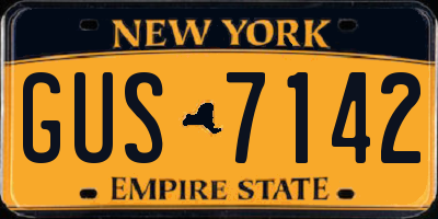 NY license plate GUS7142