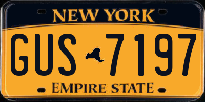 NY license plate GUS7197