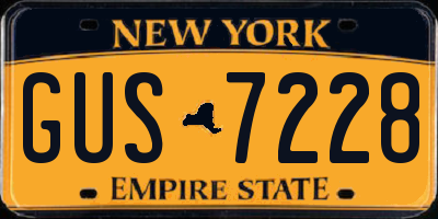NY license plate GUS7228