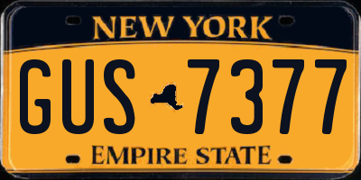 NY license plate GUS7377