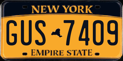 NY license plate GUS7409