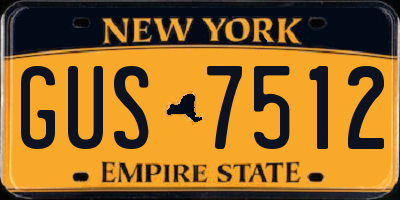 NY license plate GUS7512